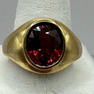 Men’s Mandarin (Spessartite) Garnet in 14K gold ring